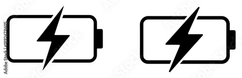 battery charging status icons set