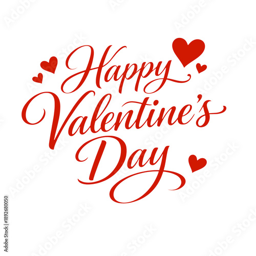 Wallpaper Mural Happy valentine's day red typography with hearts isolated on transparent background  Torontodigital.ca