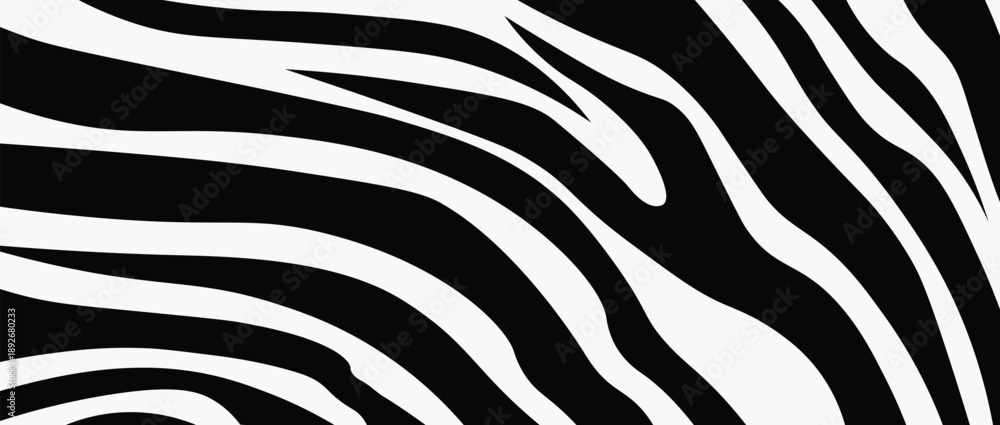 Fototapeta premium Abstract Zebra Skin Texture Seamless Black And White Pattern Background Design