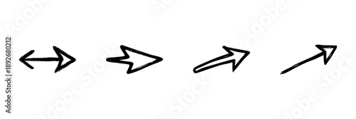 Hand Drawn Arrow Icons In Doodle Style Set. Directional Navigation, Movement, And Guidance Sketch Collection. Vector Illustration For Design Projects