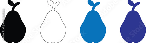 Colorful Pears Illustration Set for Design and Art Projects