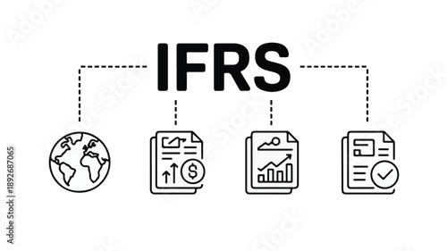 Conceptual Diagram of International Financial Reporting Standards (IFRS) Global Compliance.