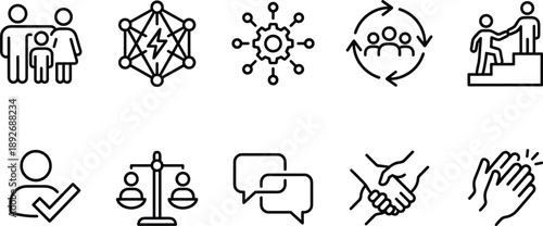 Set of 10 business communication icons vector