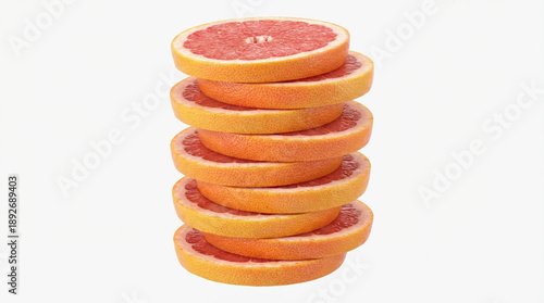 Stacked Pink Grapefruit Slices
