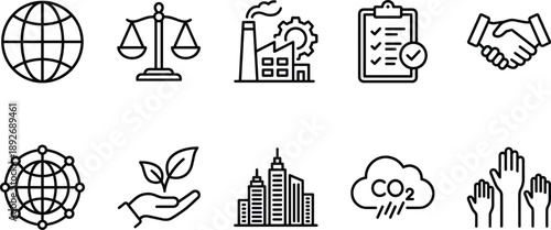 Set of 10 eco friendly business icons vector
