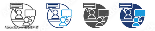 interview icon set multiple style