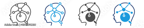 psychology icon set multiple style