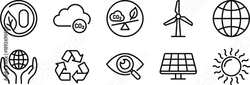 Set of 10 eco friendly icons vector