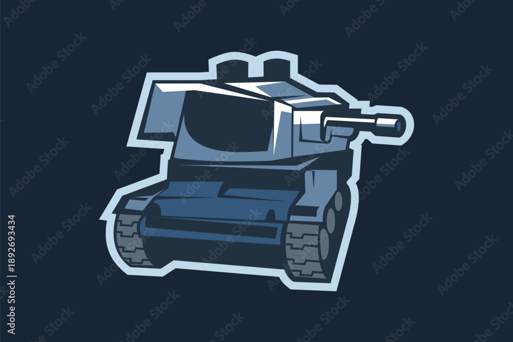 Obraz premium World War II Heavy Tank vector illustration, simple tank clipart