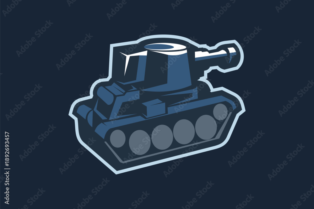 Fototapeta premium World War II Heavy Tank vector illustration, simple tank clipart
