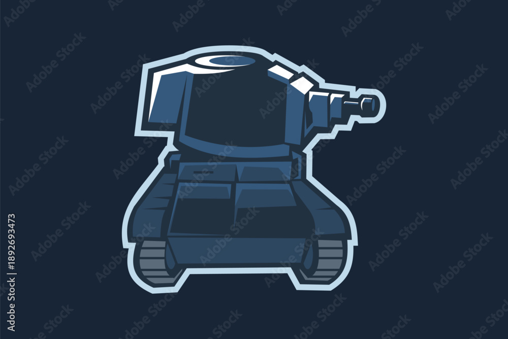 Obraz premium World War II Heavy Tank vector illustration, simple tank clipart