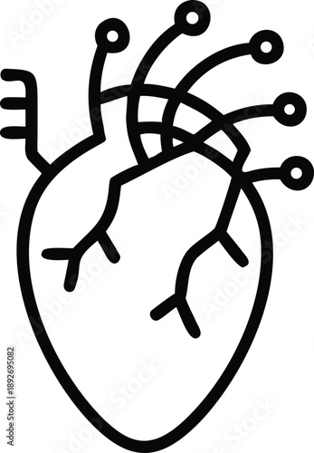 Minimalist Human Heart Anatomy Icon