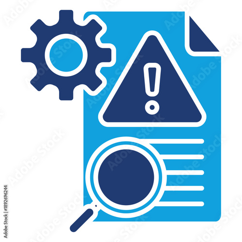 Incident Analysis Flat Blue Icon