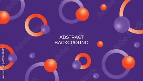 Abstract geometric background featuring a modern combination of purple and orange colors, with dynamic lines, shapes, and futuristic