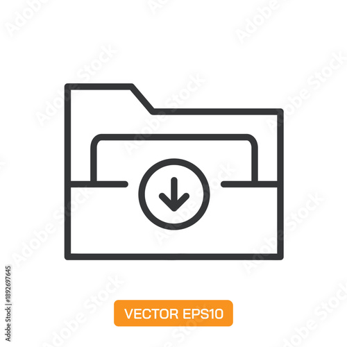 Folder Icons. Thin Line Symbol Elements Collection.