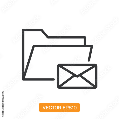 Folder Icons. Thin Line Symbol Elements Collection.