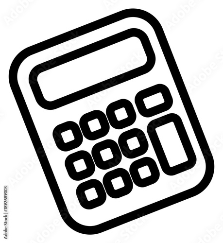 Calculator Line Icon Vector Illustration