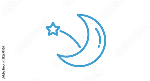 Celebrating Ramadhan Kareem with Crescent Moon and Star Illustration