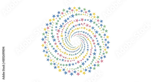 Celebrating Ramadhan Kareem with a vibrant spiral of colorful stars and flowers