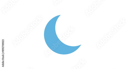 Celebrating Ramadhan Kareem with a serene crescent moon glowing softly in the night sky illustration
