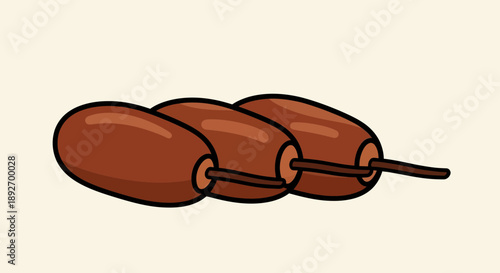 Dates strung together like jewels on a stick, a sweet ramadhan kareem treat, fruit kebabs ready for festive celebration