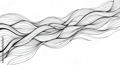 Abstract flowing wave line art vector background