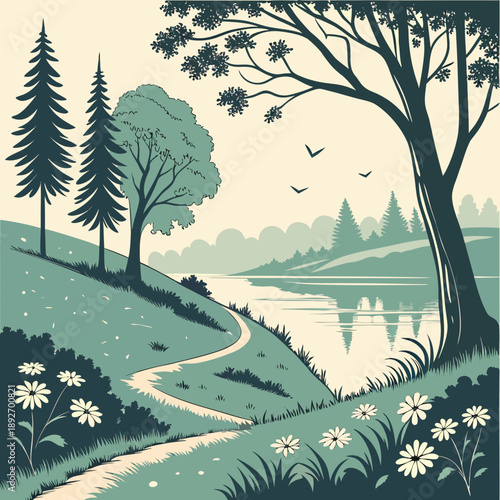 Tranquil Landscape Design with a Peaceful Nature View