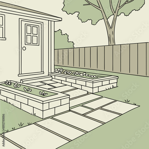 Simple and Clean Landscape Design with a Front Lawn