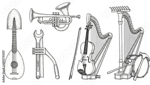 Musical Instruments and Tools Mashup