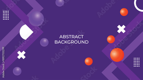 Abstract geometric background featuring a modern combination of purple and orange colors, with dynamic lines, shapes, and futuristic