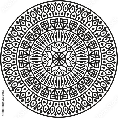 This unique floral mandala artwork features graceful petal patterns arranged in perfect symmetry. Clean line details and a circular balanced layout create a calming decorative look.