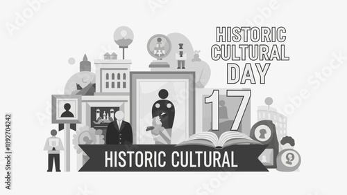 Historic Cultural Day Celebration Vector Illustration