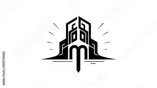 Modern Abstract Building Logo Design, Geometric Architecture Icon