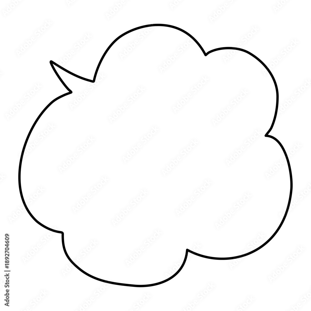 Fototapeta premium アクセントのある漫画風吹き出し もくもく形フレーム素材