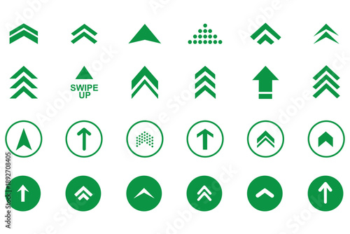Collection of swipe up arrow icon set. blue arrow icon set with directional concepts. swipe up icons in diffrent styles, vector illustration