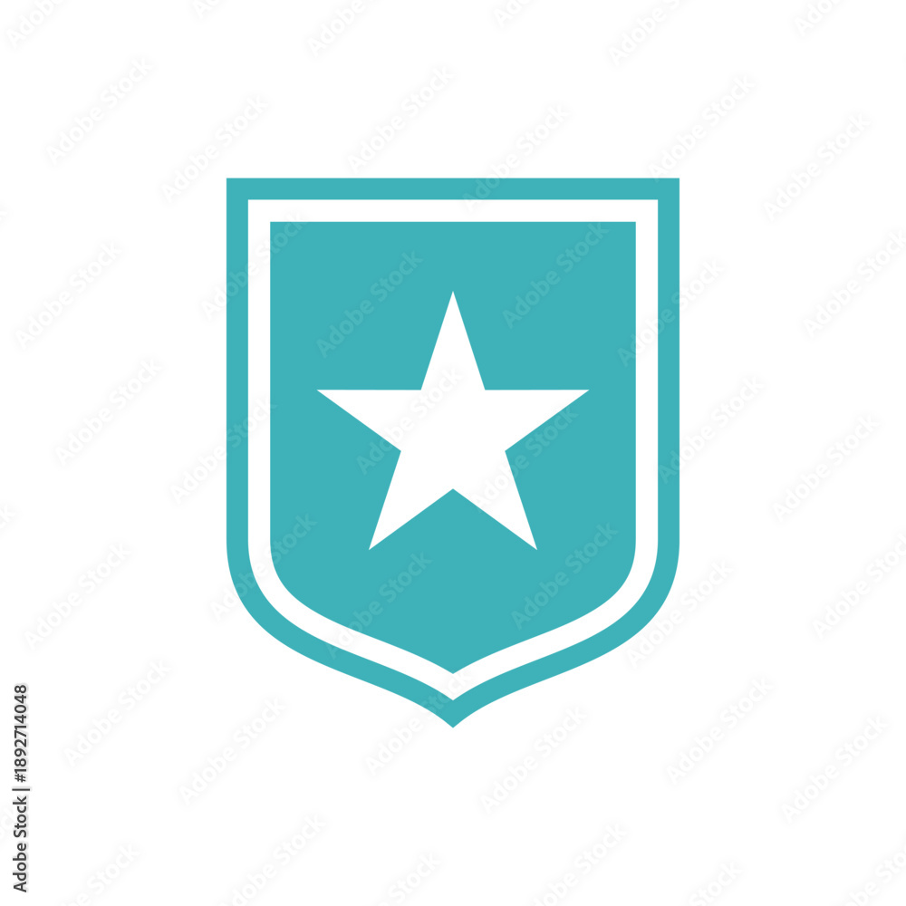 Obraz premium Star Shield Pictogram Icon Logo Template Illustration Design