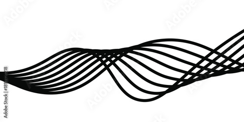 Abstract black and white retro pattern of black lines on a white background. Striped vector background. EPS 10