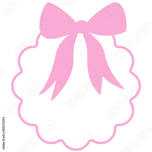 Ribbon Bow vector icon. Coquette Bows Illustration sign. Pink Hair Bow symbol. Bow logo design.