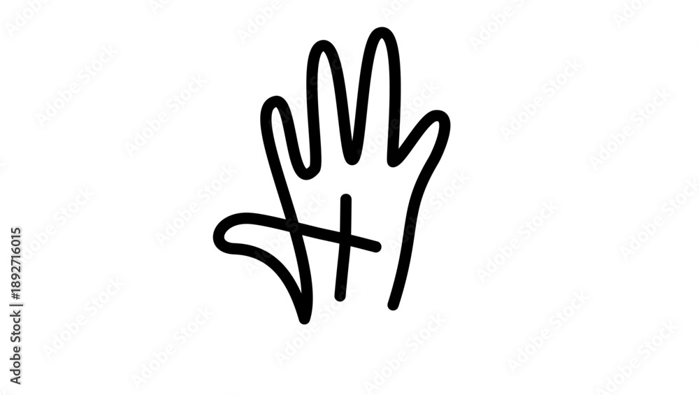 Obraz premium cross on the hand, black isolated silhouette