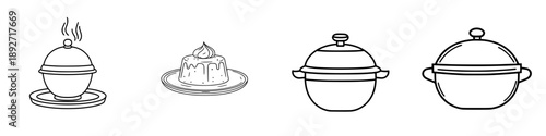 Elegant Black & White Line Art of a French Press