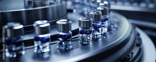 vials of medical supplies, high-end vial production line in the laboratory