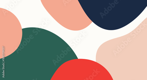 Abstract Organic Shapes Background, Minimalist Art, Pastel Colors