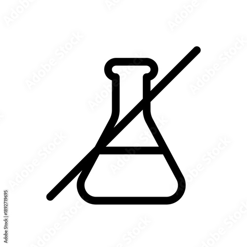 Additive Free Line Icon, Scalable Vector Outline Symbol for No Additives, Preservative Free Food Label and UI UX Design