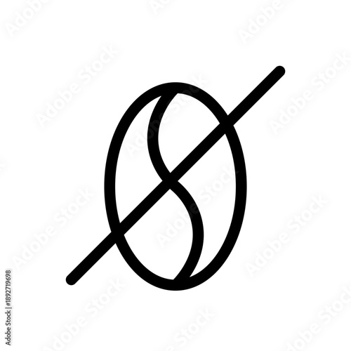 Caffeine Free Line Icon, Scalable Vector Outline Symbol for No Caffeine, Decaffeinated Drink Label and UI UX Design