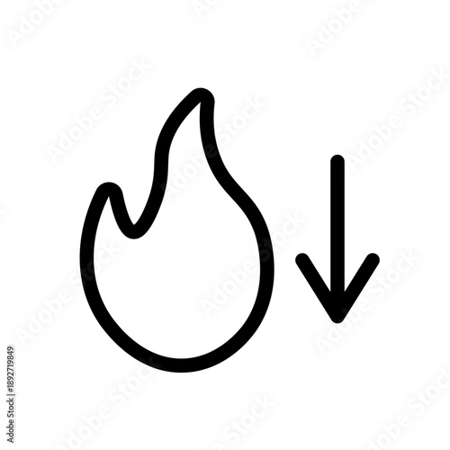 Low Calorie Line Icon, Scalable Vector Outline Symbol for Reduced Calorie Diet, Healthy Eating, Nutrition Label and UI UX Design