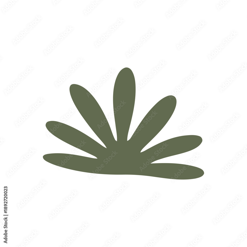 Fototapeta premium Minimalist Organic Green Leaf Shape Vector Illustration