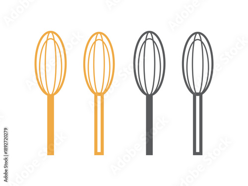 泡立て器のアイコンのイラストのセット