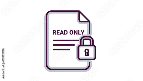 Read-only document icon with a lock symbol