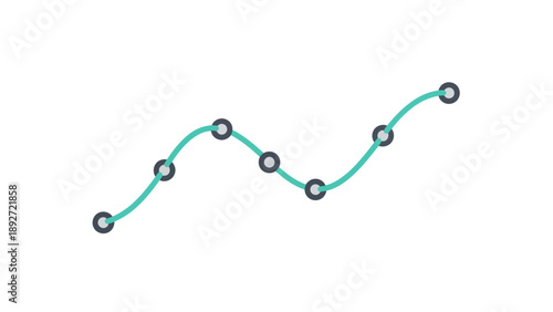 Abstract line graph with circular data points showing a fluctuating trend