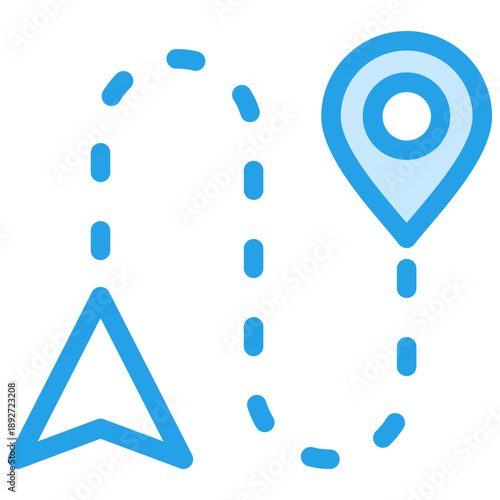 Gps Outline Blue Color Icon